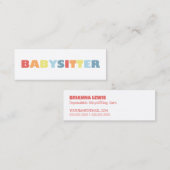 Babysitting Mini Visitenkarte (Vorne/Hinten)