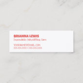 Babysitting Mini Visitenkarte (Rückseite)