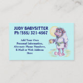Babysitting oder Haushalts-Aufgaben Visitenkarte (Rückseite)