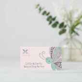 Babysitting Service Butterfly Business Card Visitenkarte (Stehend Vorderseite)