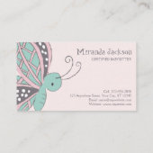 Babysitting Service Butterfly Business Card Visitenkarte (Rückseite)