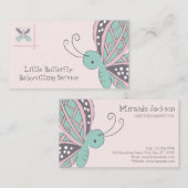 Babysitting Service Butterfly Business Card Visitenkarte (Vorne/Hinten)