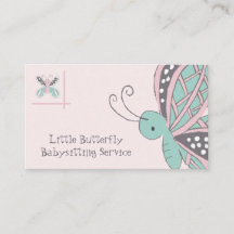 Babysitting Service Butterfly Business Card