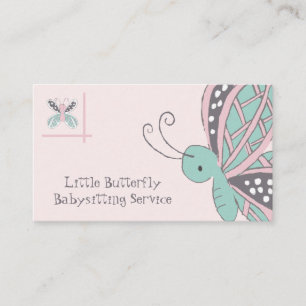 Babysitting Service Butterfly Business Card Visitenkarte