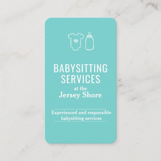 Babysitting Services am QR-Code der Jersey Shore Visitenkarte (Vorderseite)