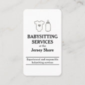 Babysitting Services im Jersey Shore White Visitenkarte (Vorderseite)