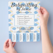 Babysitting-Tagesbetreuung - Abreißen von Streifen Flyer (Hand)