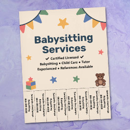 Babysitting Tear Off Strips Flyer