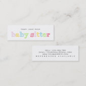 Babysitting und Kinderbetreuung - individuell anpa Mini Visitenkarte (Vorne/Hinten)