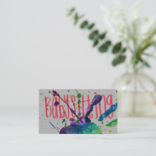 Babysitting Visitenkarte (Stehend Vorderseite)