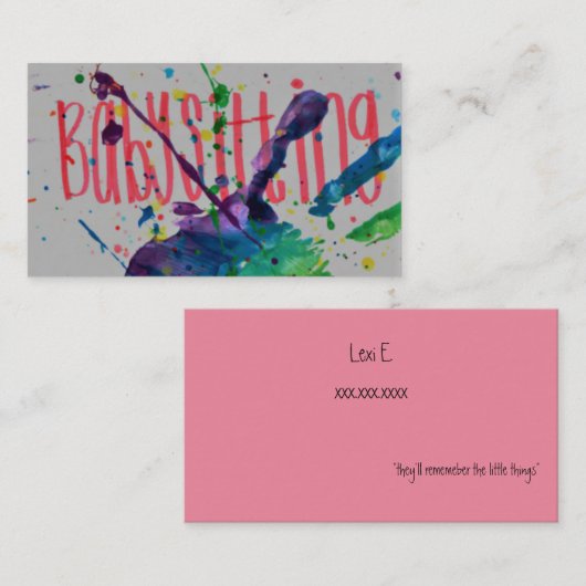 Babysitting Visitenkarte (Vorne/Hinten)