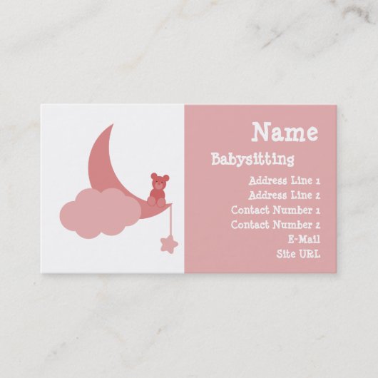 Babysitting-Visitenkarte Visitenkarte (Vorderseite)