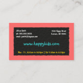 Babysitting-Visitenkarten für Kinderbetreuung Visitenkarte (Rückseite)