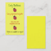 Babysitting Visitenkarten - kleine Marienkäfer Visitenkarte (Vorne/Hinten)