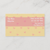 Babysitting Visitenkarten Visitenkarte (Rückseite)