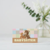 Babysitting Visitenkarten Visitenkarte (Stehend Vorderseite)