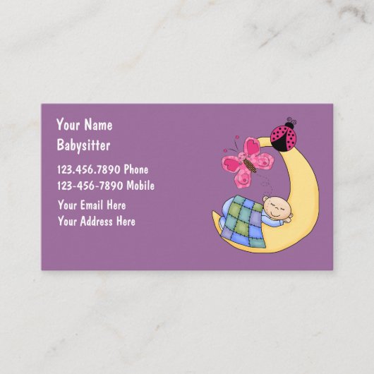 Babysitting Visitenkarten Visitenkarte (Vorderseite)