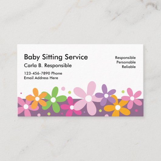 Babysitting-Visitenkarten Visitenkarte (Vorderseite)
