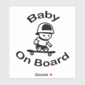 Babyskateboarder an Bord Aufkleber (Blatt)