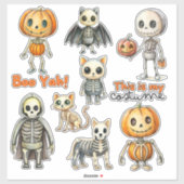 Babyskelette, kundenspezifisch geschnitten Vinyl S Aufkleber (Blatt)