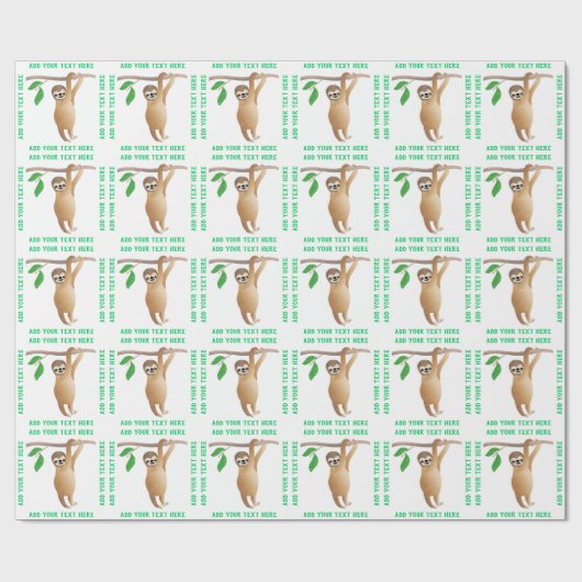 Babysloth-niedliche personalisierte geschenkpapier (Flach)