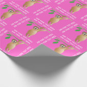 Babysloth-niedliche personalisierte rosa geschenkpapier (Ecke)