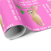 Babysloth-niedliche personalisierte rosa geschenkpapier (Rolleneckpunkt)