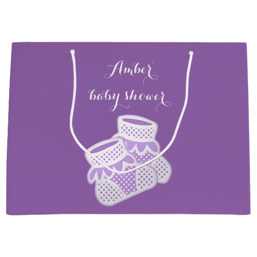 Babysocken - lila große geschenktüte (Vorderseite)