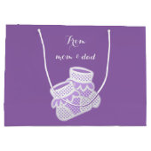 Babysocken - lila große geschenktüte (Rückseite)