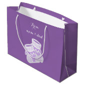 Babysocken - lila große geschenktüte (Rückseite Schrägansicht)