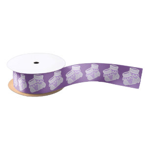 Babysocken - lila satinband