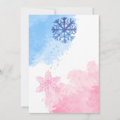 Babysocken Winterweihnachtsgeschlecht offenbart Einladung (Rückseite)