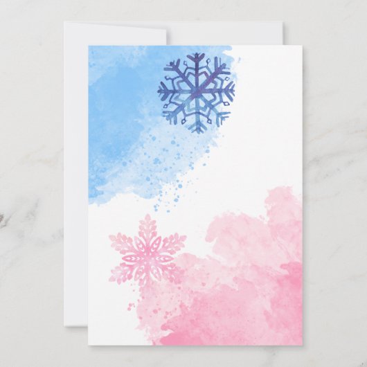 Babysocken Winterweihnachtsgeschlecht offenbart Einladung (Rückseite)