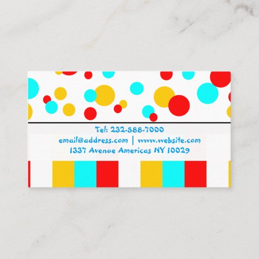 Babysorgfalt u. -geschäft visitenkarte (Rückseite)