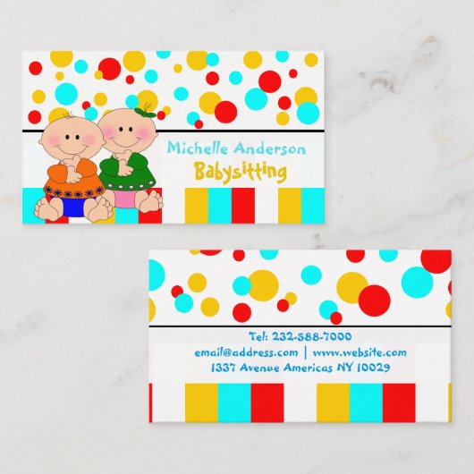 Babysorgfalt u. -geschäft visitenkarte (Vorne/Hinten)