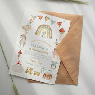 Babyspielzeug mit Wasserfarbe Whimsical Geburtstag Einladung