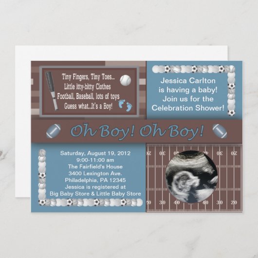 Babysportdusche Einladung (Vorne/Hinten)