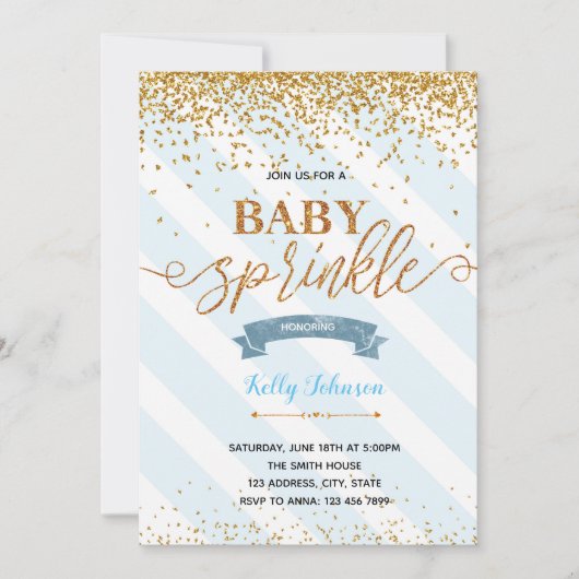 Babysprinkdusche Party Einladung (Vorderseite)