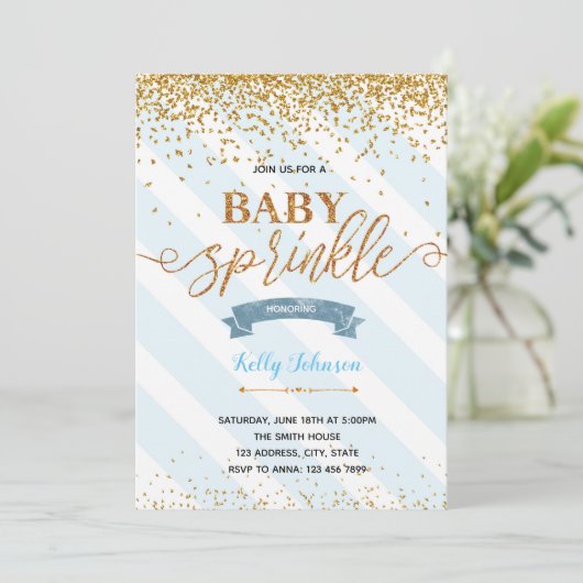 Babysprinkdusche Party Einladung (Stehend Vorderseite)