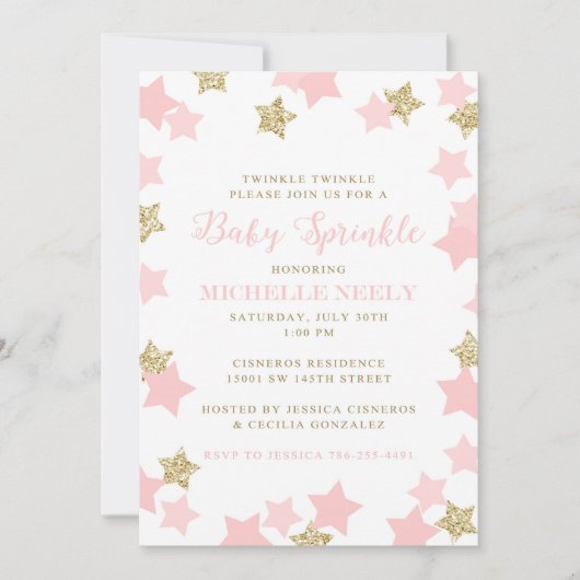 Babysprinkle Einladungen für Jessica (Vorderseite)