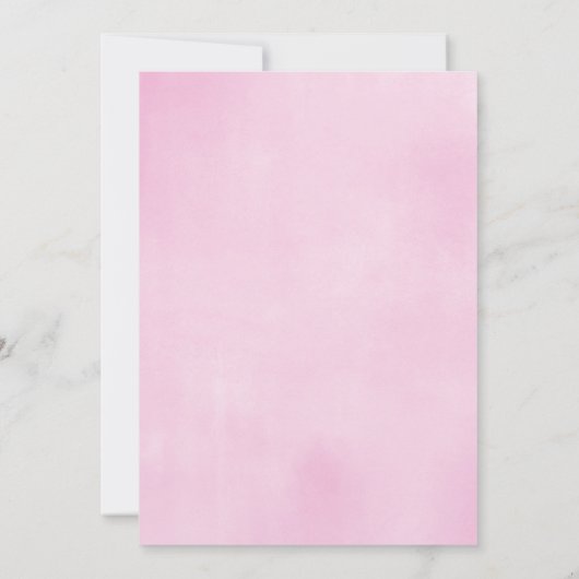 Babysprinkle, Regenschirm mit rosa goldener Dusche Einladung (Rückseite)