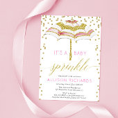 Babysprinkle, Regenschirm mit rosa goldener Dusche Einladung