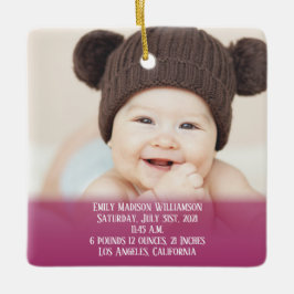 Babystaates Rosa 1. Weihnachtsfeier Keramik Orna Keramikornament