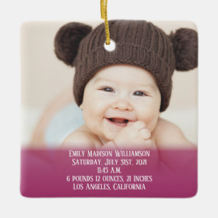 Babystaates Rosa 1. Weihnachtsfeier Keramik Orna Keramikornament