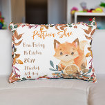 Babystatistiken niedliches Baby Fuchs Herbstthema  Dekokissen<br><div class="desc">Herbstbaby niedlichen Fuchs Herbst Thema personalisierte Babystatzen Kissen ist ein wunderbares Geschenk für ein Neugeborenes,  das andere Geschenke überdauern :)</div>