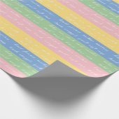 Babystreifen Pastellwörter Geschenkpackung Geschenkpapier (Ecke)