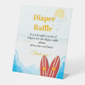 Babysurfen Windeln Windeln Tombola Baby Duschzeich Sockelschild (Vorderseite)