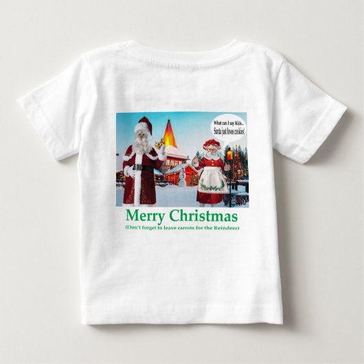 Babytee. Frohe Weihnachten. Baby T-shirt (Rückseite)