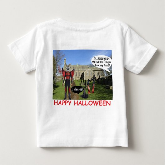 Babytee glückliche Halloween-Teufelsziege Baby T-shirt (Rückseite)