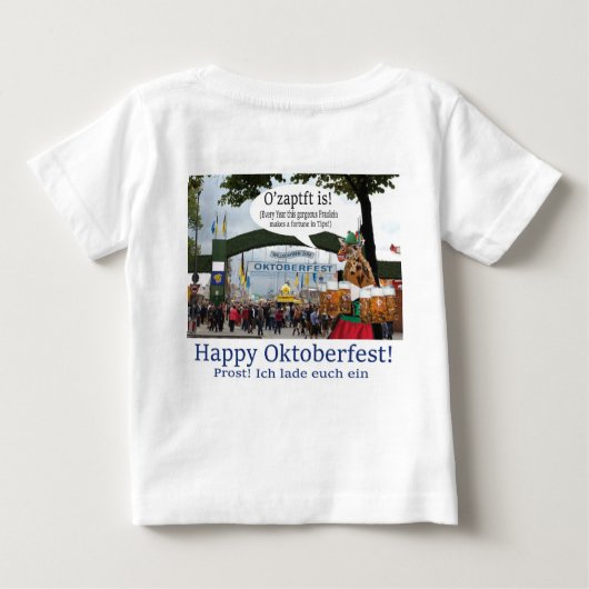 Babytee. Glückliches Oktoberfest! Giraffe/Mädchen Baby T-shirt (Rückseite)